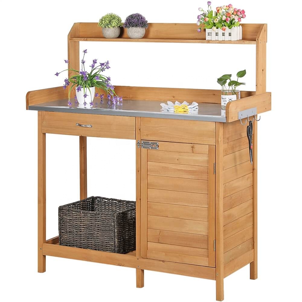 Outdoor Furniture Wood - طاولة عمل خشبية صلبة للاستخدام الخارجي